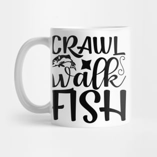 Wishing I Was Fishing - Less Talk More Fishing - Gift For Fishing Lovers, Fisherman - Black And White Simple Font Mug